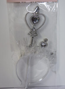 Set diadema y varita princesa blanco