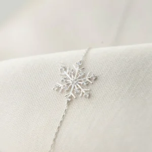 Pulsera de plata cristal de nieve