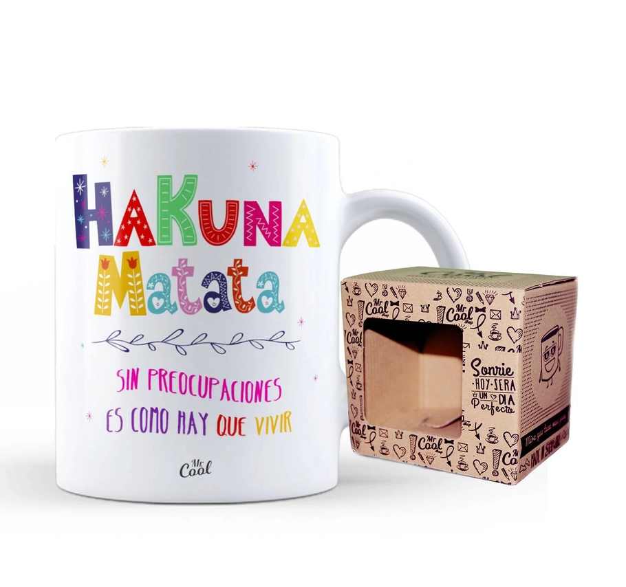 Taza Hakuna Matata sin preocupaciones es como hay que vivir Regalos y Juegos Taza Hakuna Matata sin preocupaciones es como hay que vivir