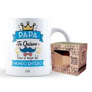 Taza Papa te quiero eres el mejor del mundo entero