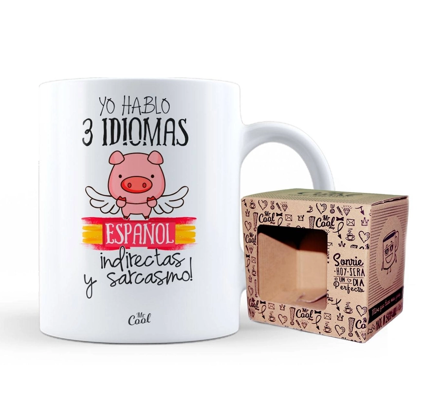 Taza Yo hablo 3 idiomas español indirectas y sarcasmo Regalos y Juegos Taza Yo hablo 3 idiomas